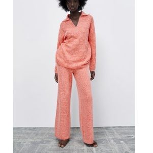 Co-ord set Oversized Knit Polo Sweater and Pants Zara